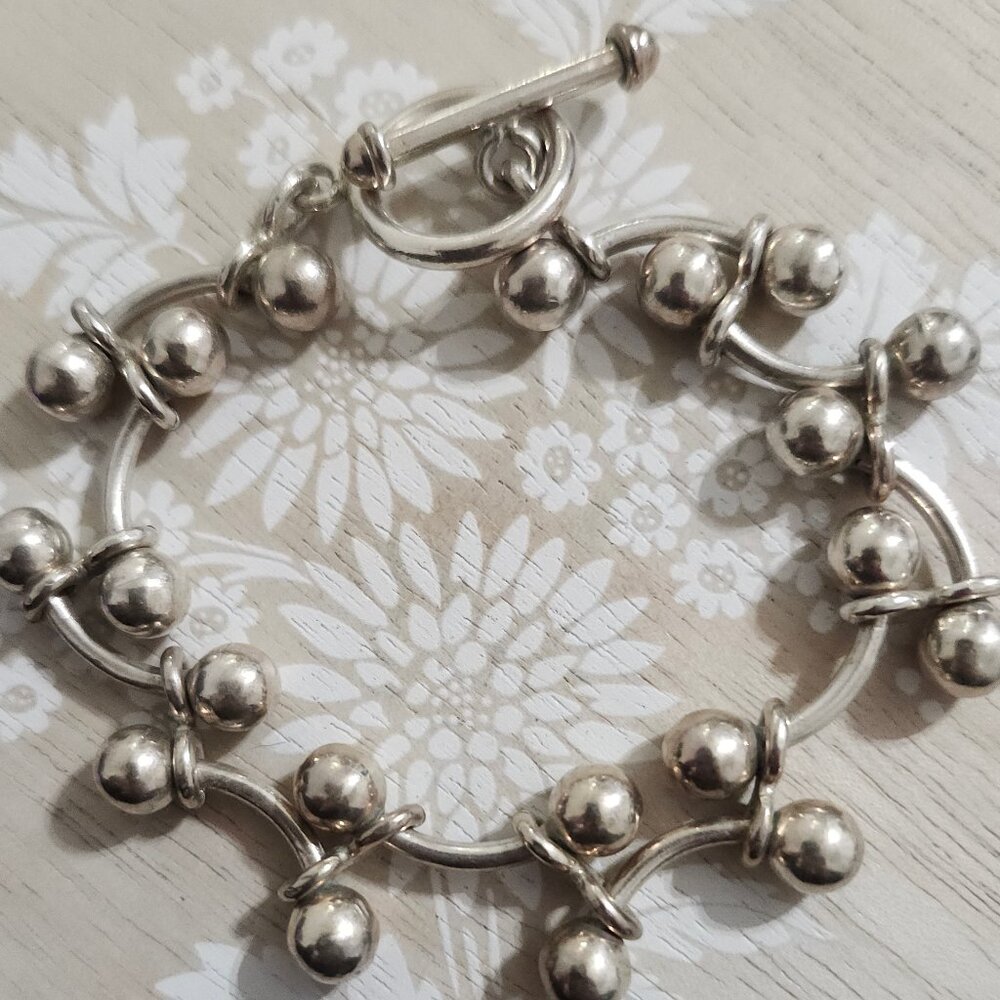Silpada Sterling Silver DNA Toggle Bracelet